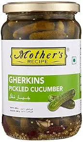 Jar of pickled cucumbers labeled 'Mother's Recipe' on a white background