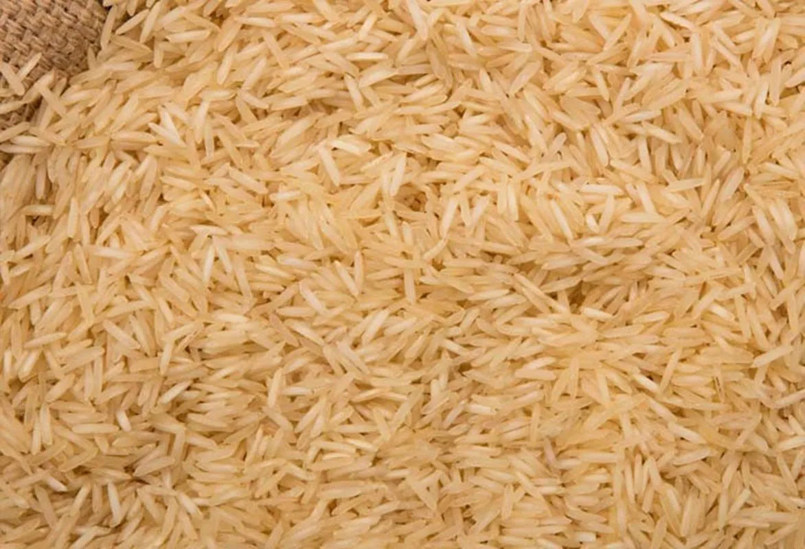 Close-up of uncooked brown rice grains
