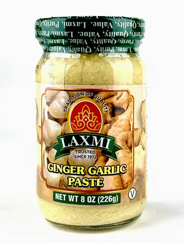 Jar of Laxmi Ginger Garlic Paste on a white background