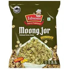 Jabsons Moong Jor packet on a green background
