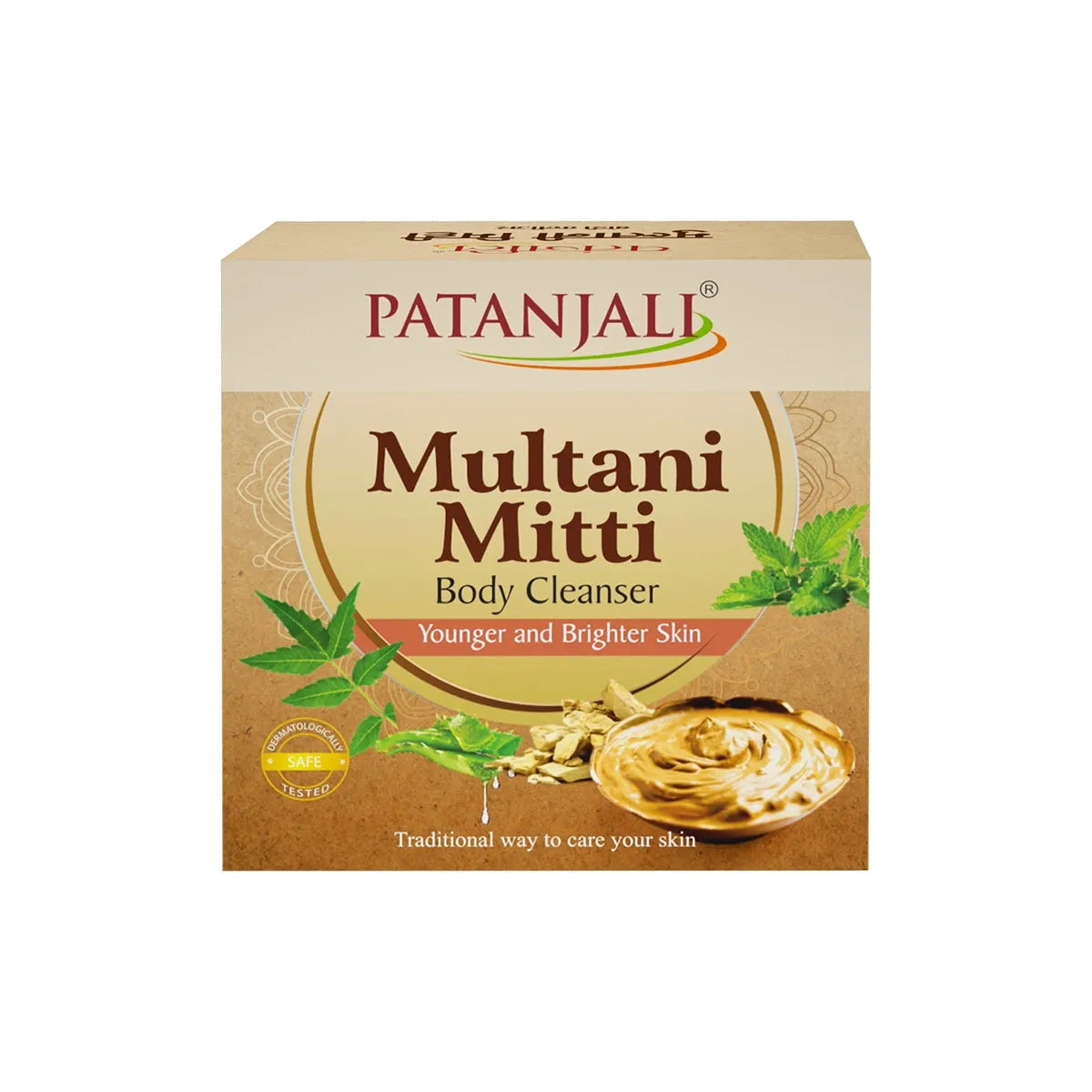 Patanjali Multani Mitti Body Cleanser packaging on a white background