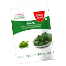 Packaged product labeled 'Palak' with a green label on a pink background