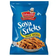 Jabsons Soya Sticks Magic Masala packet on a white background