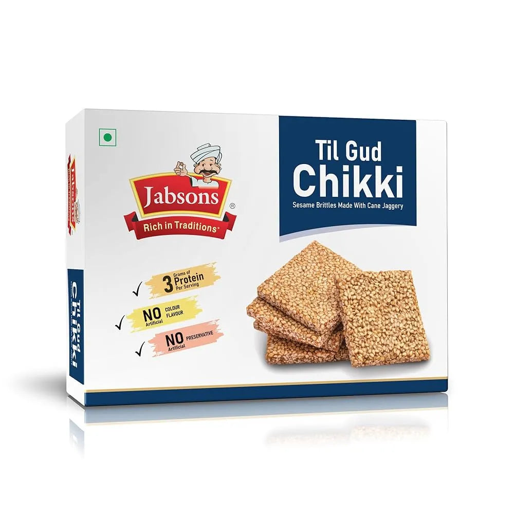 Jabsons Til Gud Chikki packaging on a white background